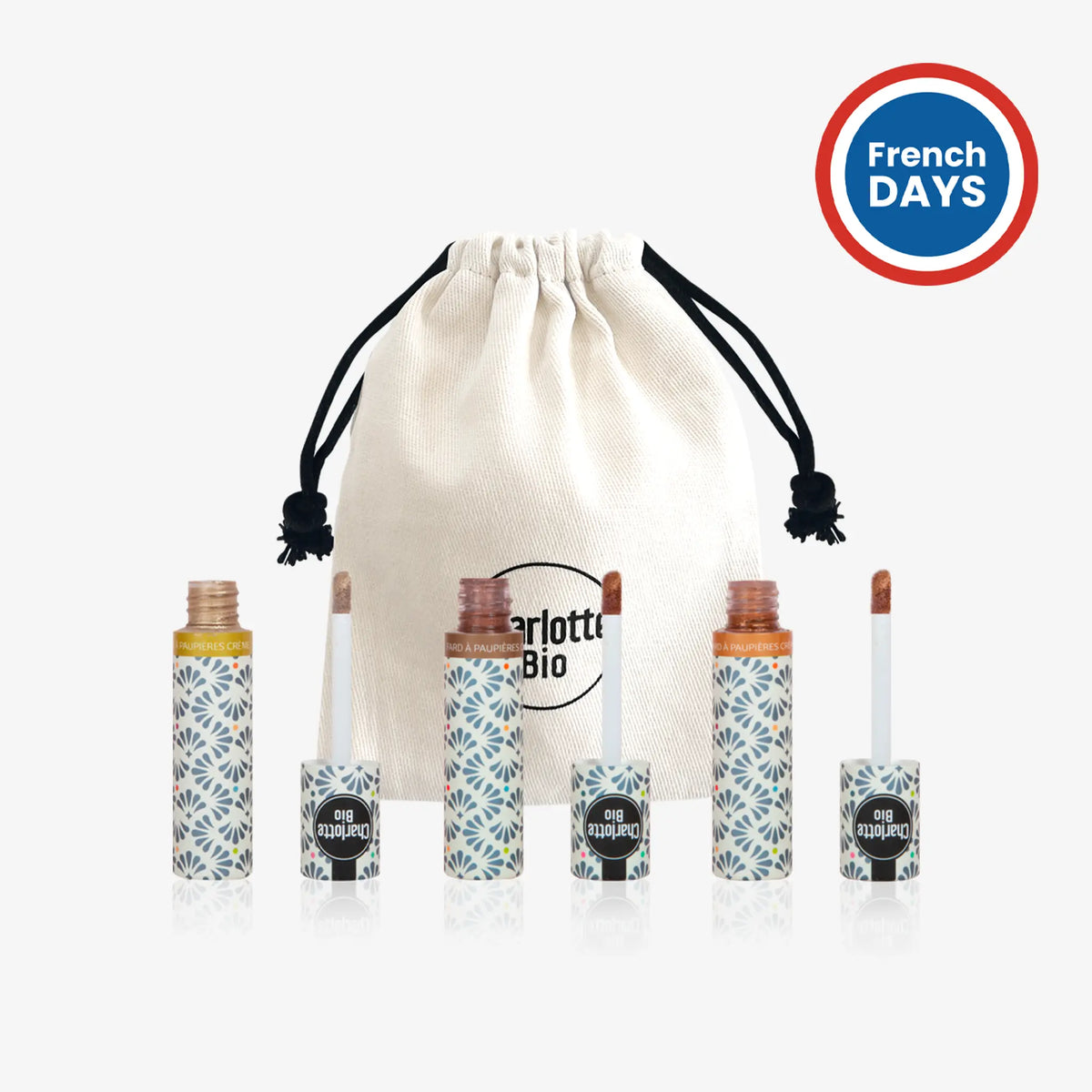 Trio ombres à paupières - or, marron et cuivre