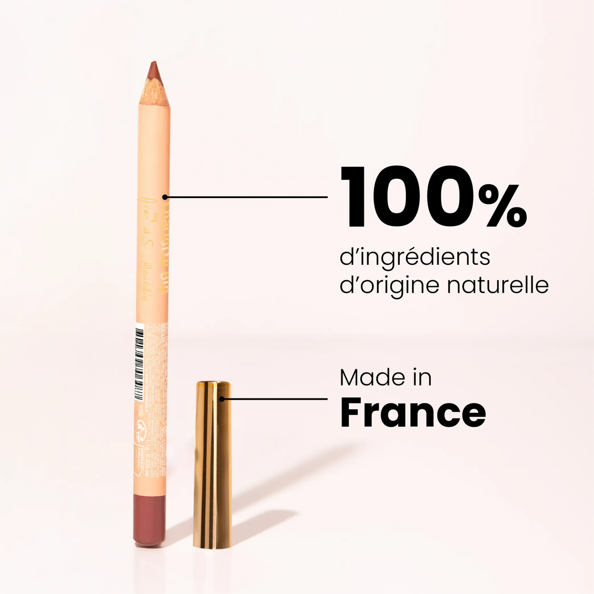 3701399706487 - Le crayon à lèvres nude rose - Charlotte Bio