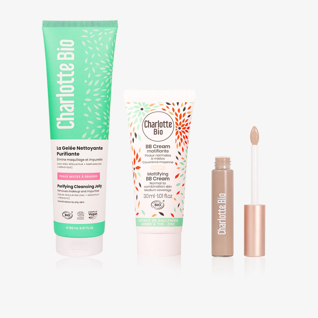 2026-23-1-Trio BB Crème + correcteur + gelée nettoyante purifiante - Charlotte Bio