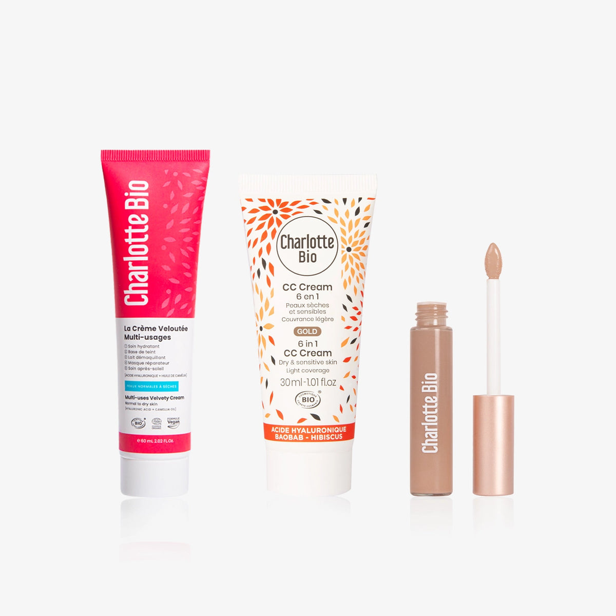 2026-28-3-Trio Crème Veloutée + CC Crème + correcteur - Charlotte Bio