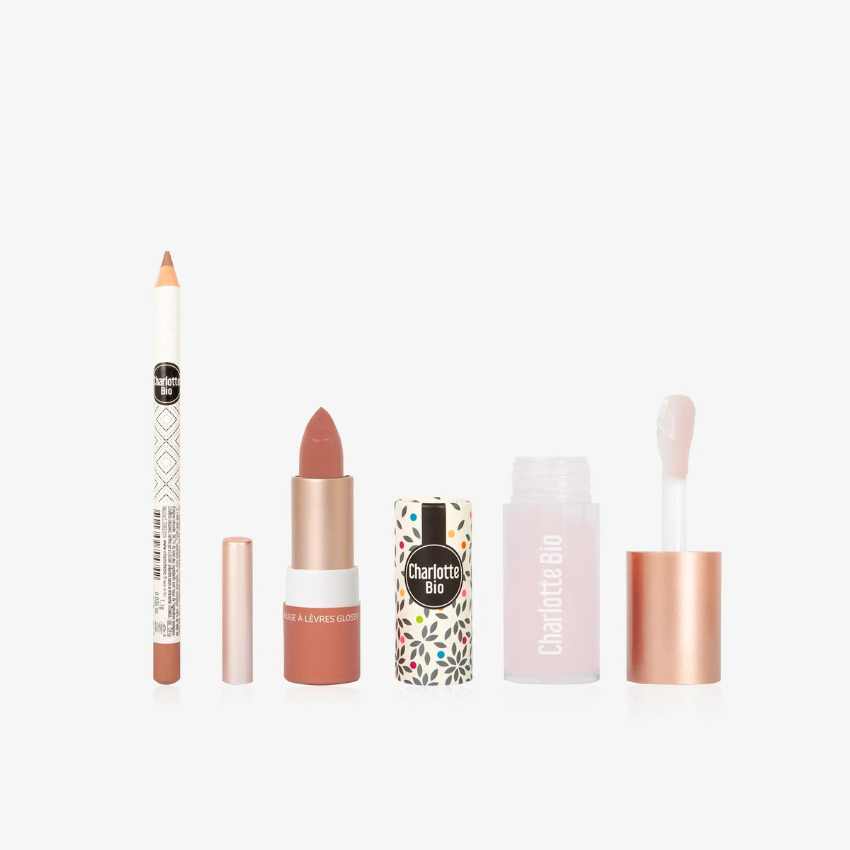2025 - 32 - 1 - Trio lèvres : crayon, rouge à lèvres et huile à lèvres - Charlotte Bio