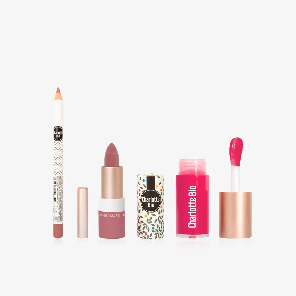 2025 - 32 - 2 - Trio lèvres : crayon, rouge à lèvres et huile à lèvres - Charlotte Bio