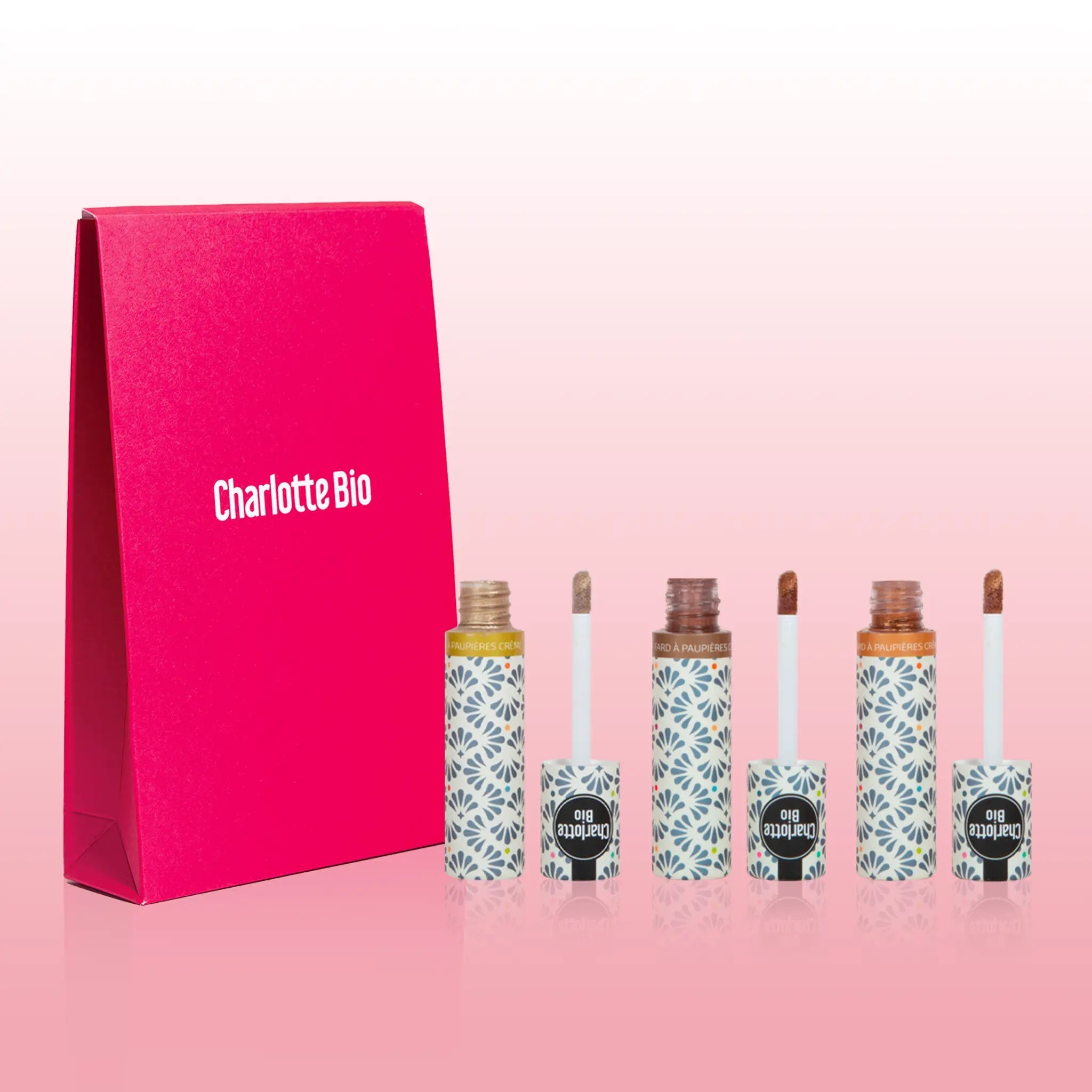 2025-17 - Trio ombres à paupières - or, marron et cuivre - Charlotte Bio