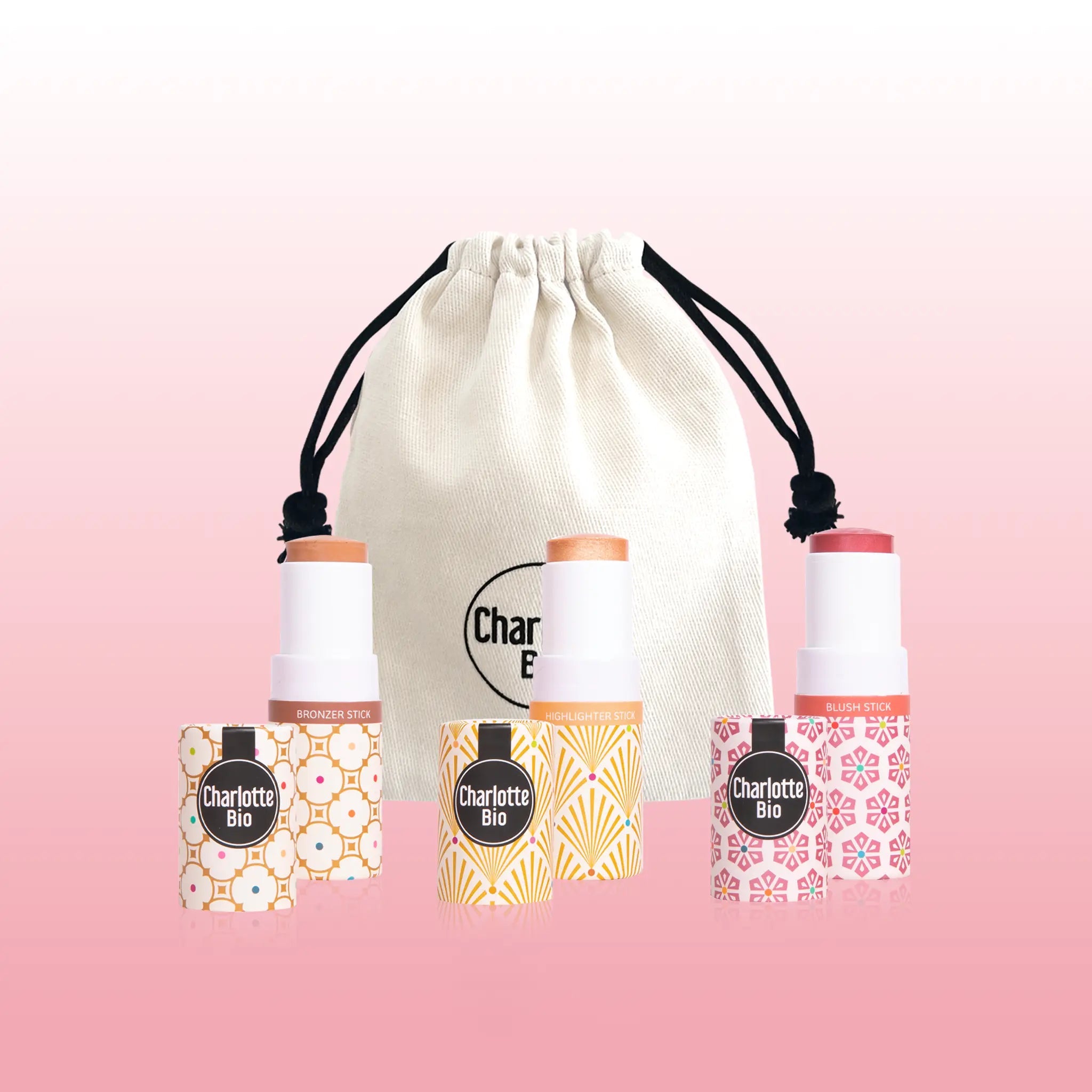 2024-11 - Trio sticks teint : bronzer + blush + highlighter - Charlotte Bio